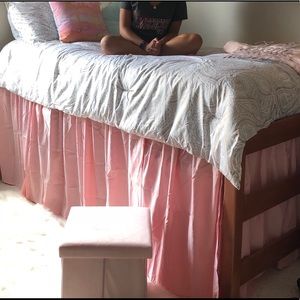 Three Panel Pink Bedskirt